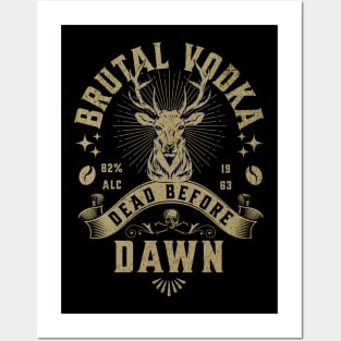 Deer head of a Moose Vintage pub Party Brutal Vodka Dead Before Dawn Posters and Art